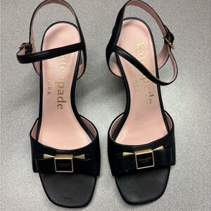 Kate Spade Black Heels with Gold Accents